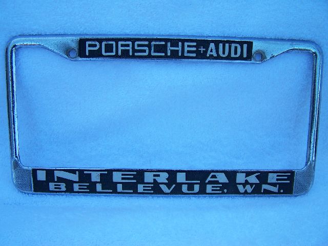 Vintage porsche license plate frame discount